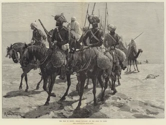 Der Krieg in Ägypten, Indische Kavallerie auf dem Weg nach Kairo